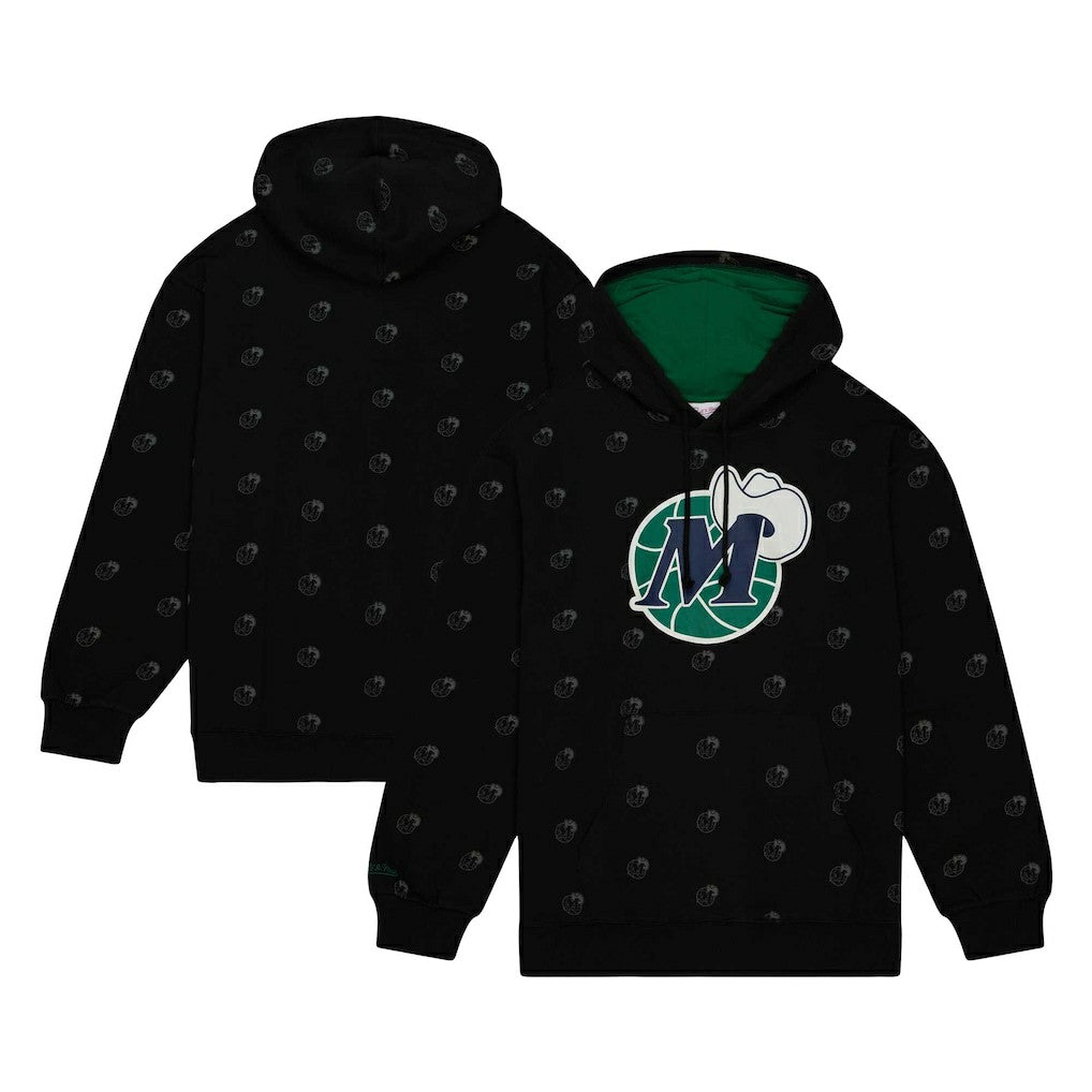 Dallas Mavericks Hardwood Classics Allover Print Pullover Hoodie sale - Black | Mitchell & Ness online