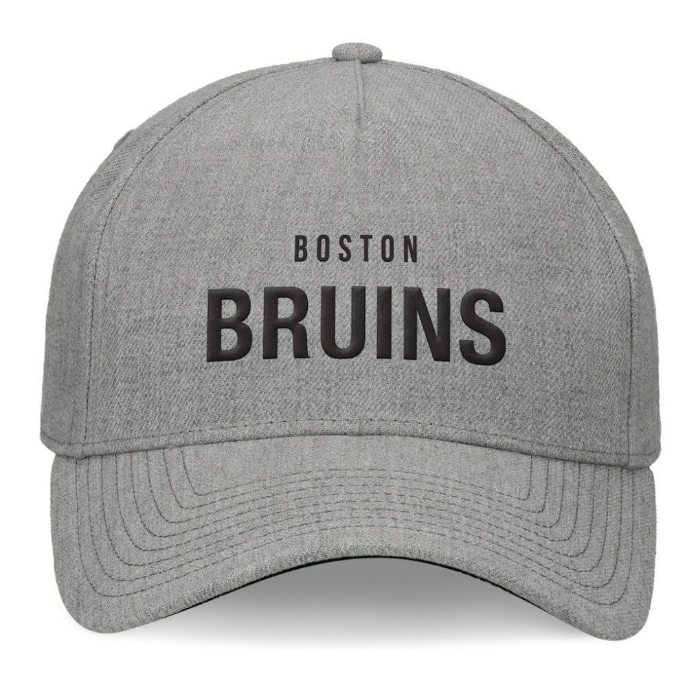 Boston Bruins Fanatics Elements A-Frame Leather Strapback Hat Heather Gray