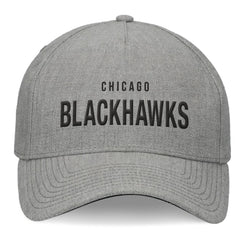 Chicago Blackhawks Fanatics Elements A-Frame Leather Strapback Hat Heather Gray
