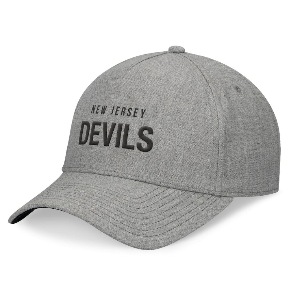 New Jersey Devils Fanatics Elements A-Frame Leather Strapback Hat Heather Gray