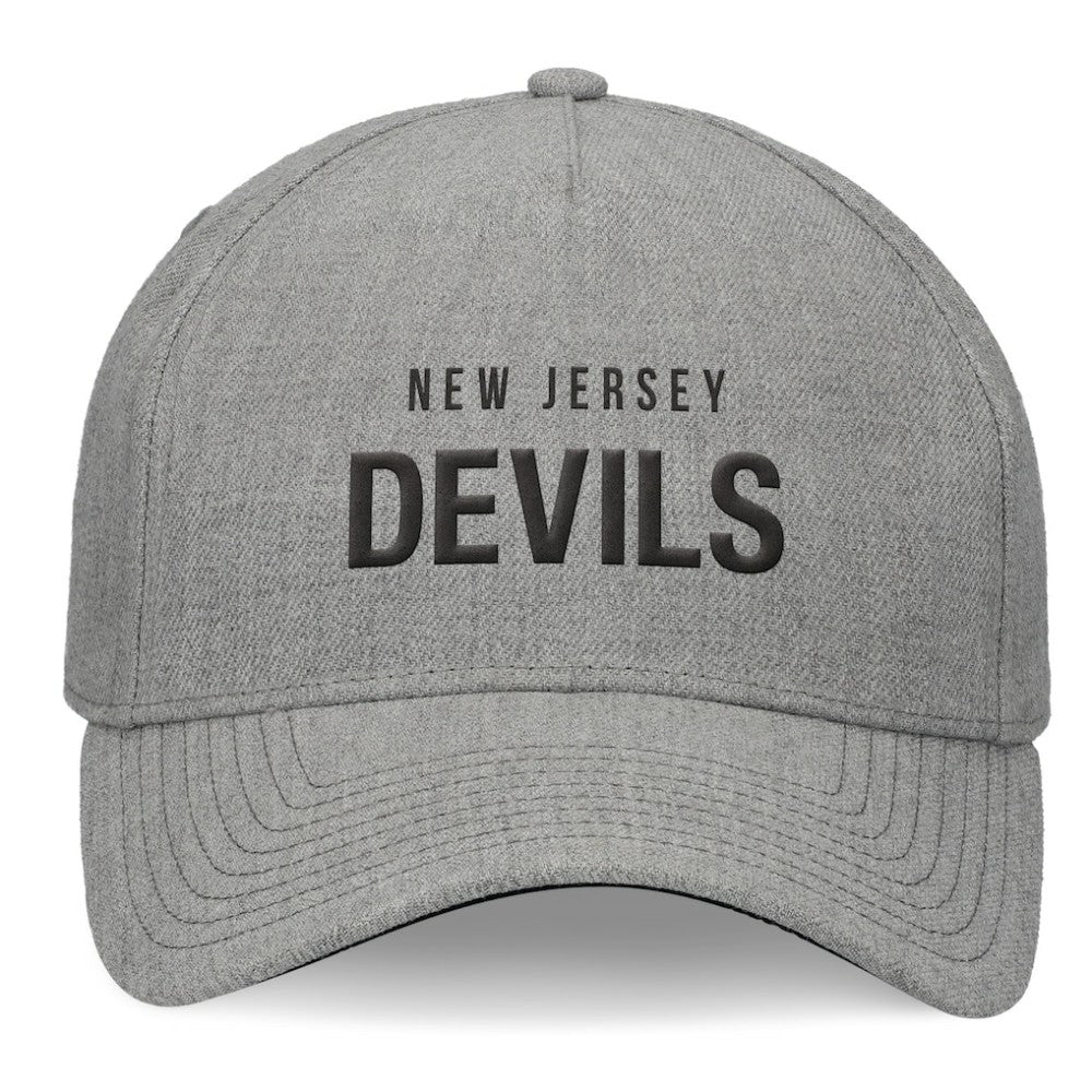 New Jersey Devils Fanatics Elements A-Frame Leather Strapback Hat Heather Gray