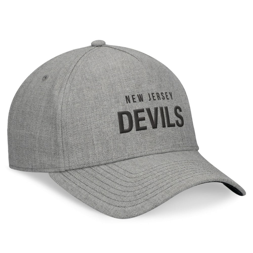 New Jersey Devils Fanatics Elements A-Frame Leather Strapback Hat Heather Gray