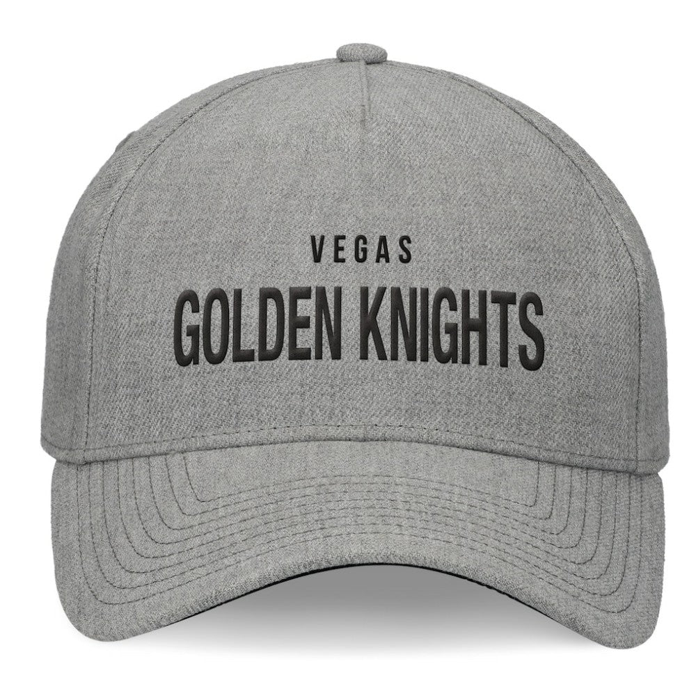 Vegas Golden Knights Fanatics Elements A-Frame Leather Strapback Hat Heather Gray