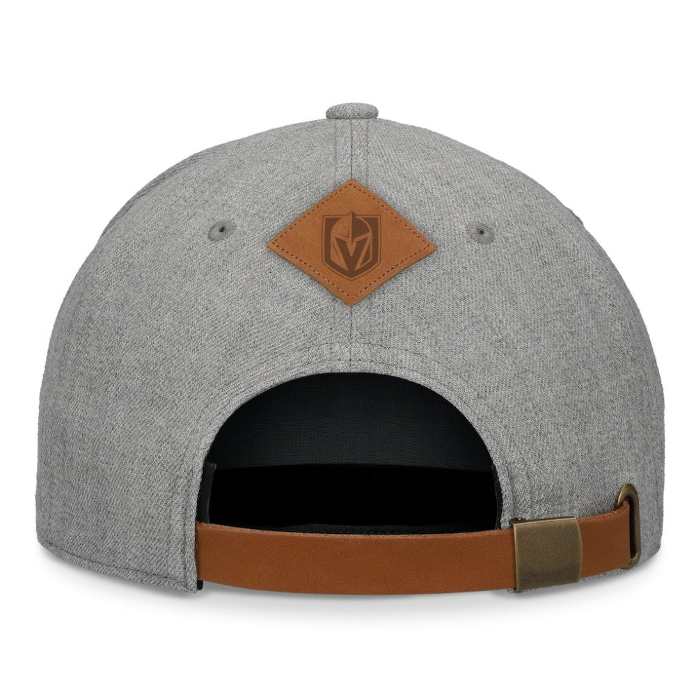 Vegas Golden Knights Fanatics Elements A-Frame Leather Strapback Hat Heather Gray