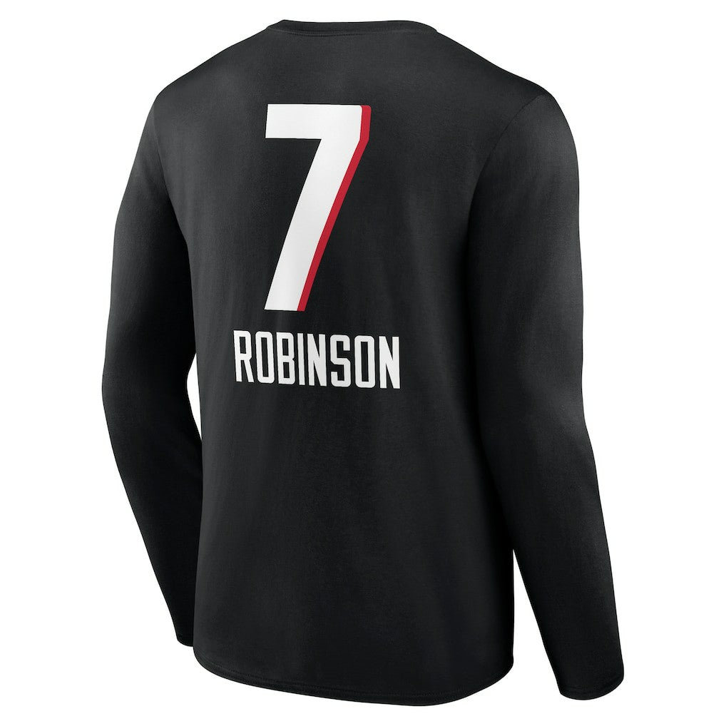 Bijan Robinson Atlanta Falcons Team Wordmark Name & Number Long Sleeve T-Shirt - Black sale