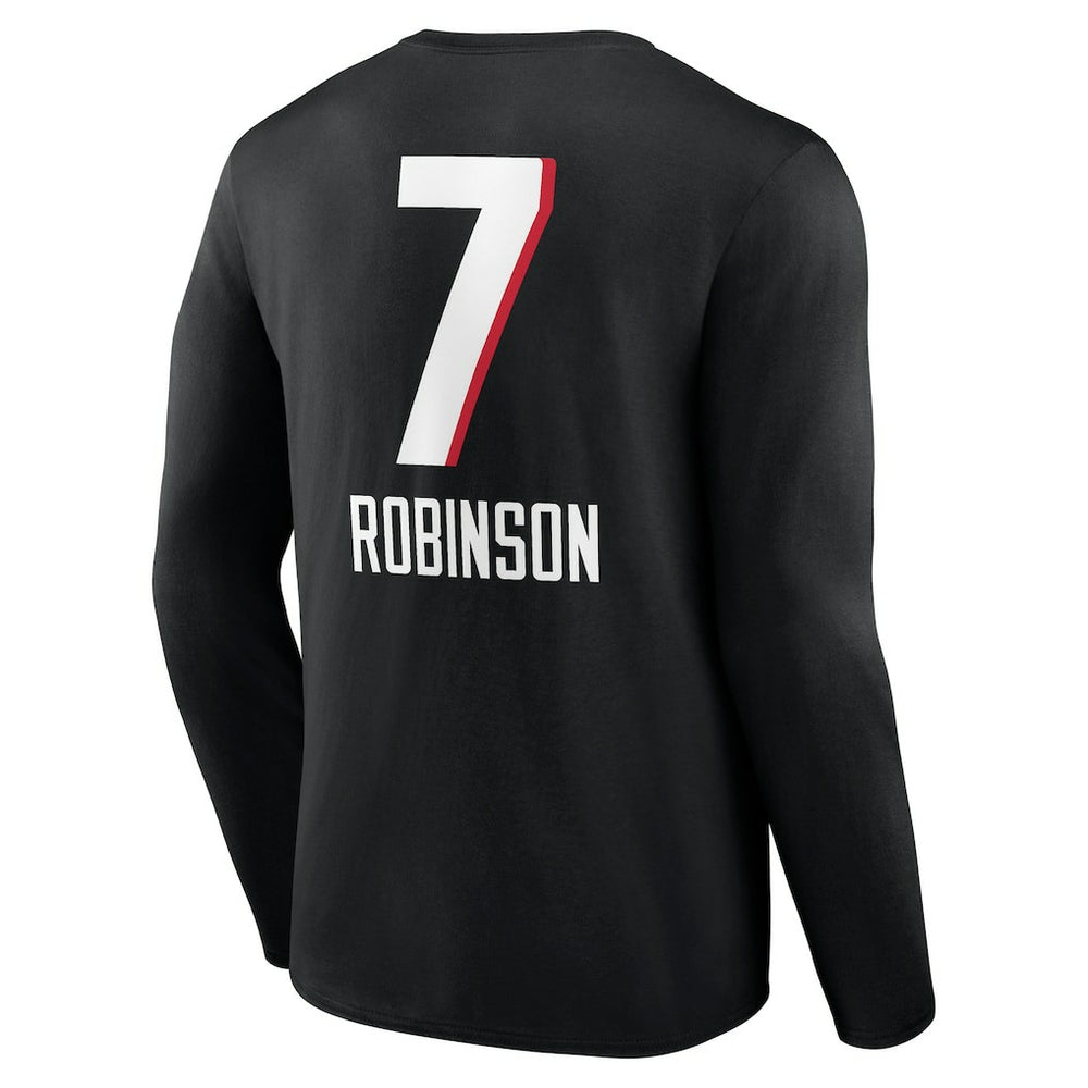 Bijan Robinson Atlanta Falcons Team Wordmark Name & Number Long Sleeve T-Shirt - Black sale