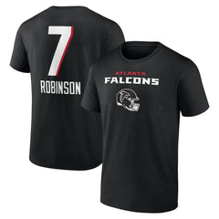 Bijan Robinson Atlanta Falcons Team Wordmark Name & Number T-Shirt - Black on sale