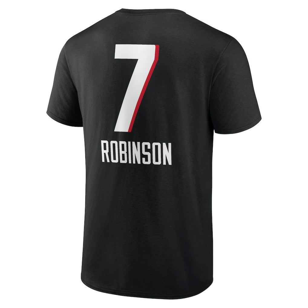 Bijan Robinson Atlanta Falcons Team Wordmark Name & Number T-Shirt - Black on sale