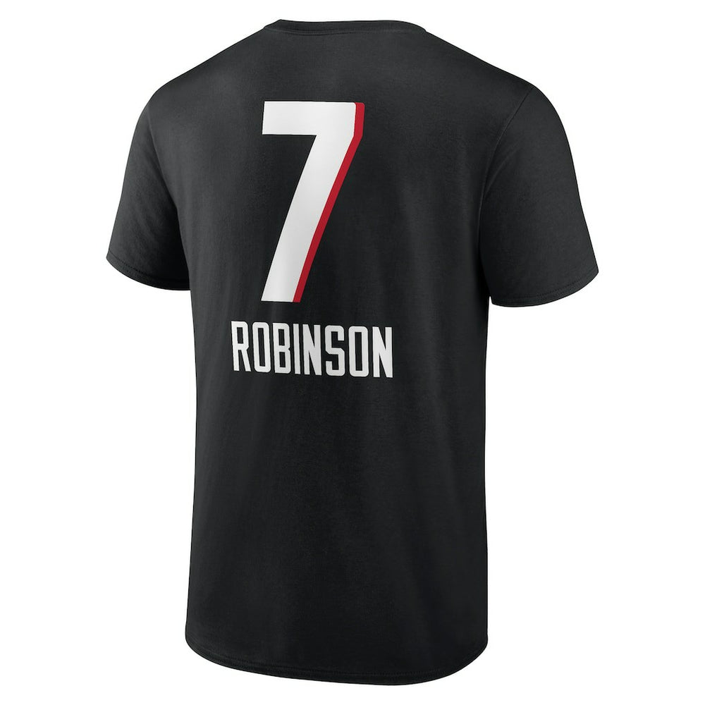 Bijan Robinson Atlanta Falcons Team Wordmark Name & Number T-Shirt - Black on sale