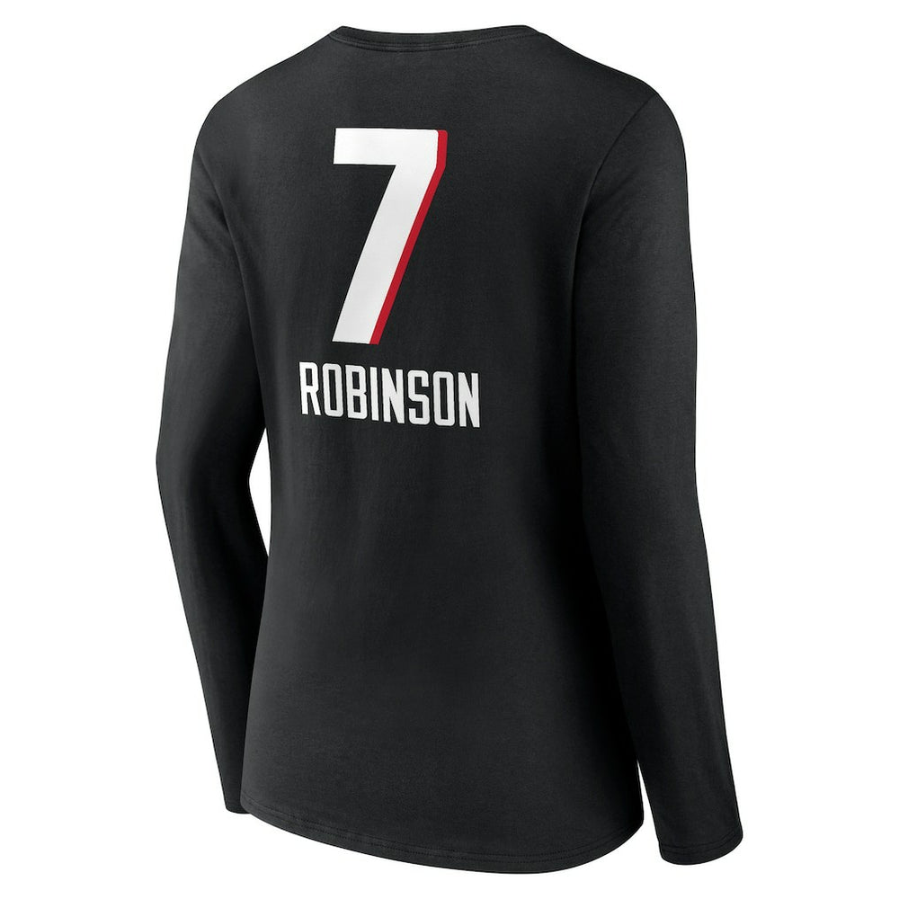 Bijan Robinson Atlanta Falcons Women's Team Wordmark Name & Number Long Sleeve V-Neck T-Shirt - Black outlet
