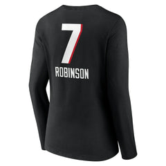 Bijan Robinson Atlanta Falcons Women's Team Wordmark Name & Number Long Sleeve V-Neck T-Shirt - Black outlet