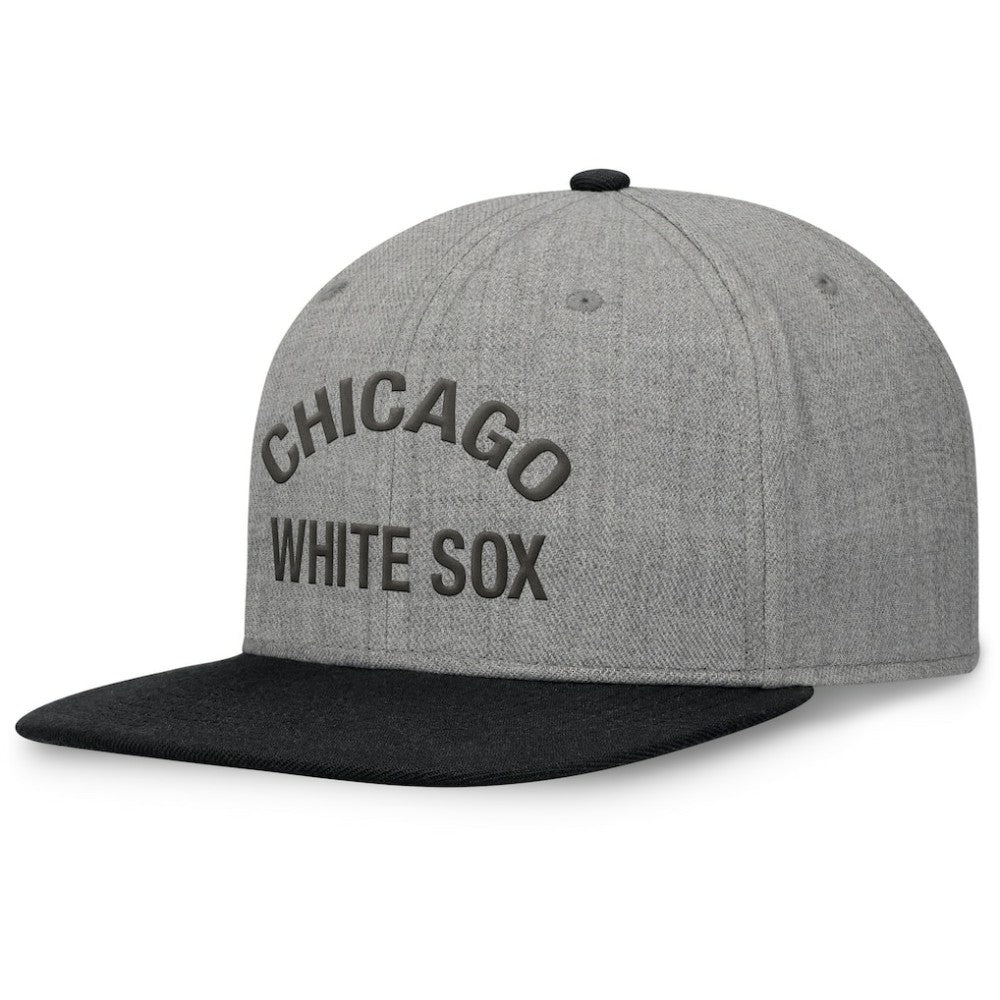 Chicago White Sox Elements Flat Brim Snapbuckle Hat - Heather Gray/Black
