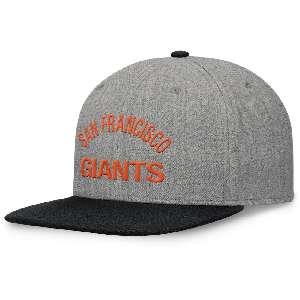 San Francisco Giants Elements Flat Brim Snapbuckle Hat - Heather Gray/Black