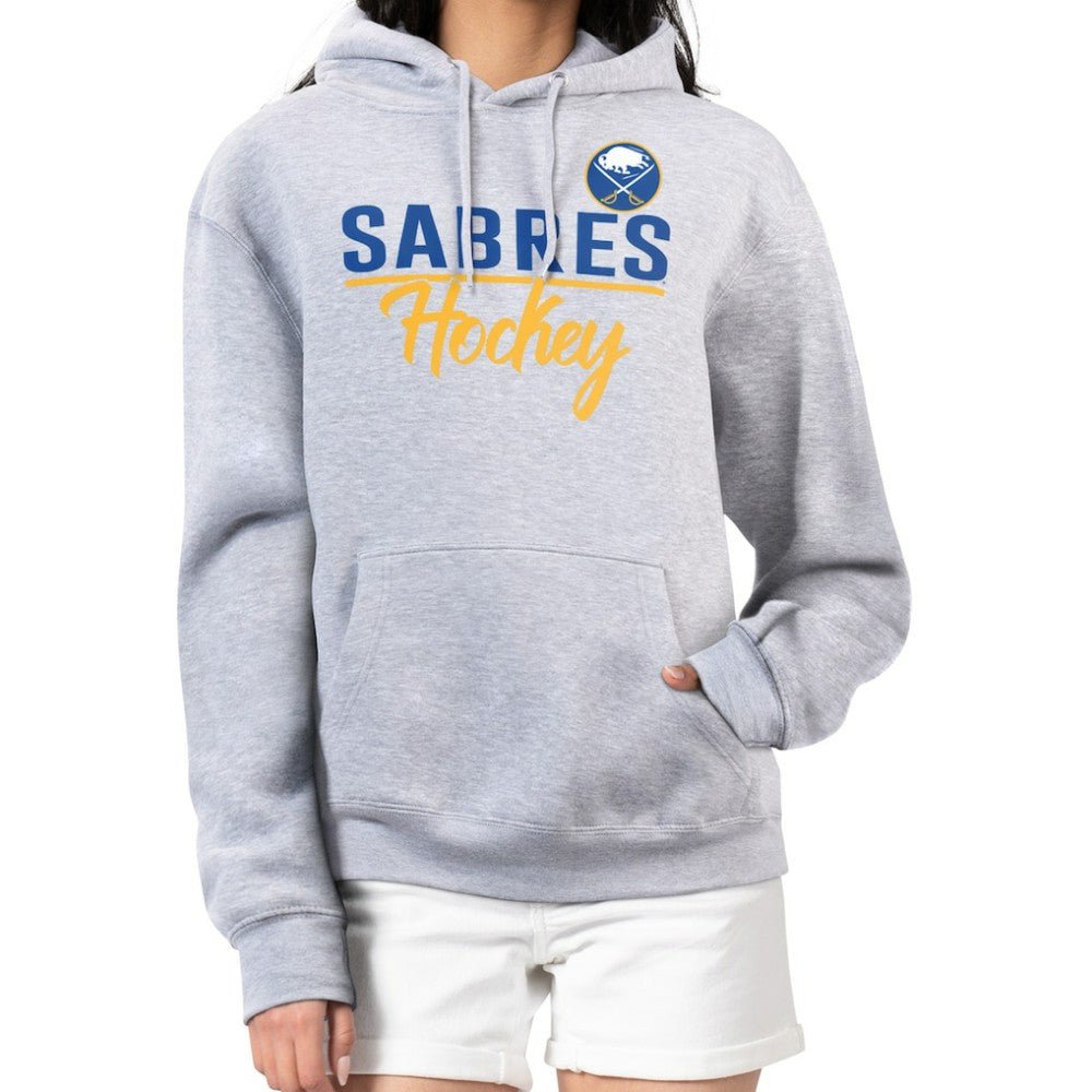 Buffalo Sabres G-III 4Her by Carl Banks Women's Team Sport Tri-Blend Fleece Hoodie Heather Gray