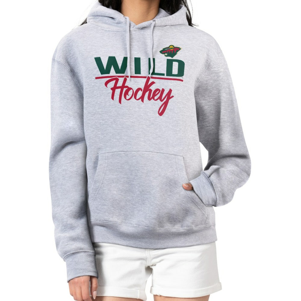 Minnesota Wild G-III 4Her by Carl Banks Women's Team Sport Tri-Blend Fleece Hoodie Heather Gray