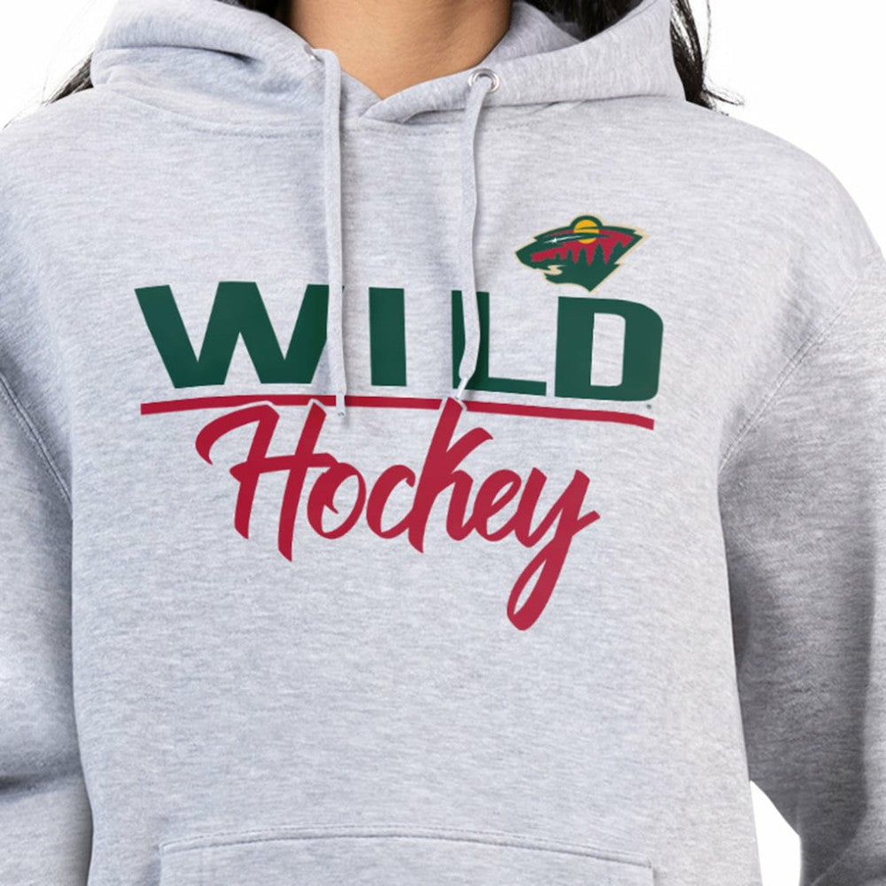 Minnesota Wild G-III 4Her by Carl Banks Women's Team Sport Tri-Blend Fleece Hoodie Heather Gray
