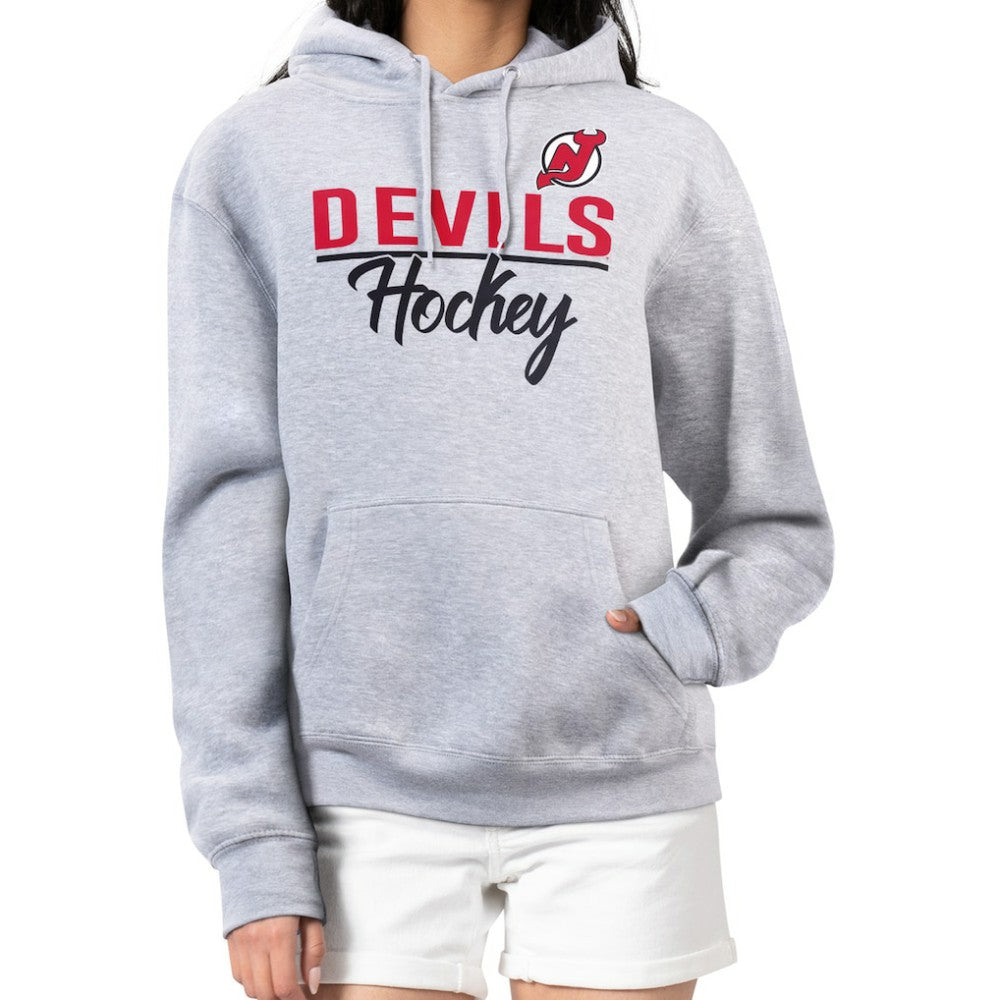 New Jersey Devils G-III 4Her by Carl Banks Women's Team Sport Tri-Blend Fleece Hoodie Heather Gray