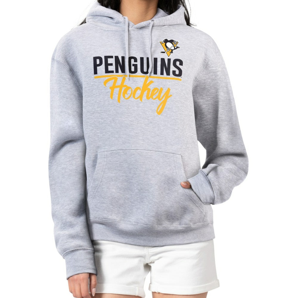 Pittsburgh Penguins G-III 4Her by Carl Banks Women's Team Sport Tri-Blend Fleece Hoodie Heather Gray