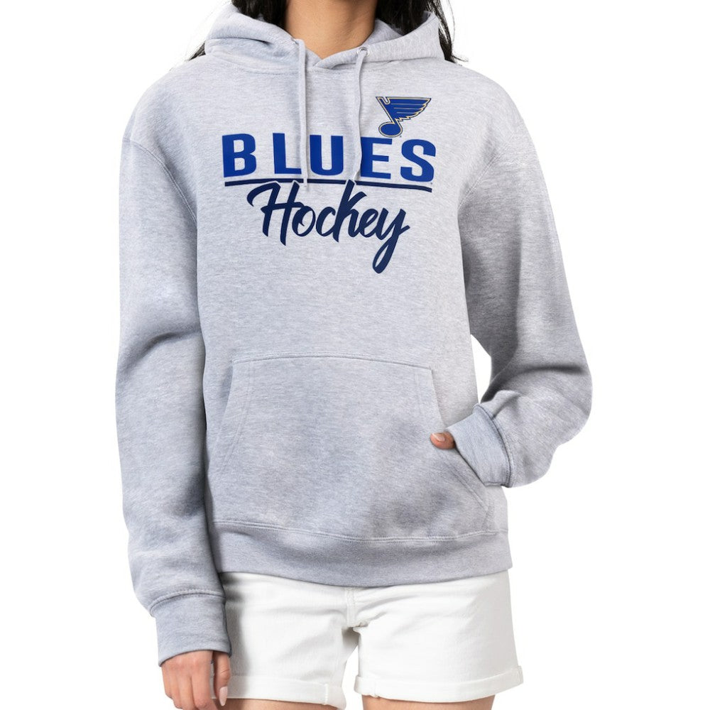 St. Louis Blues G-III 4Her by Carl Banks Women's Team Sport Tri-Blend Fleece Hoodie Heather Gray