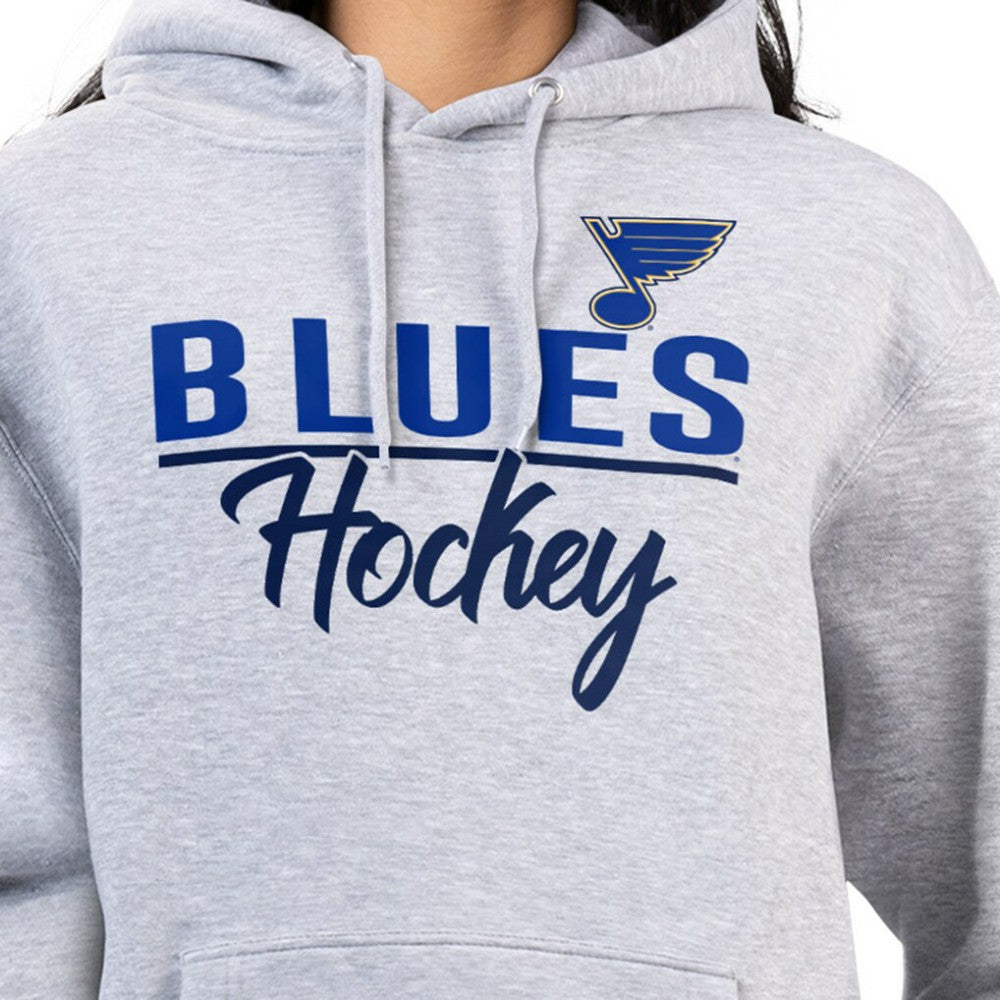 St. Louis Blues G-III 4Her by Carl Banks Women's Team Sport Tri-Blend Fleece Hoodie Heather Gray