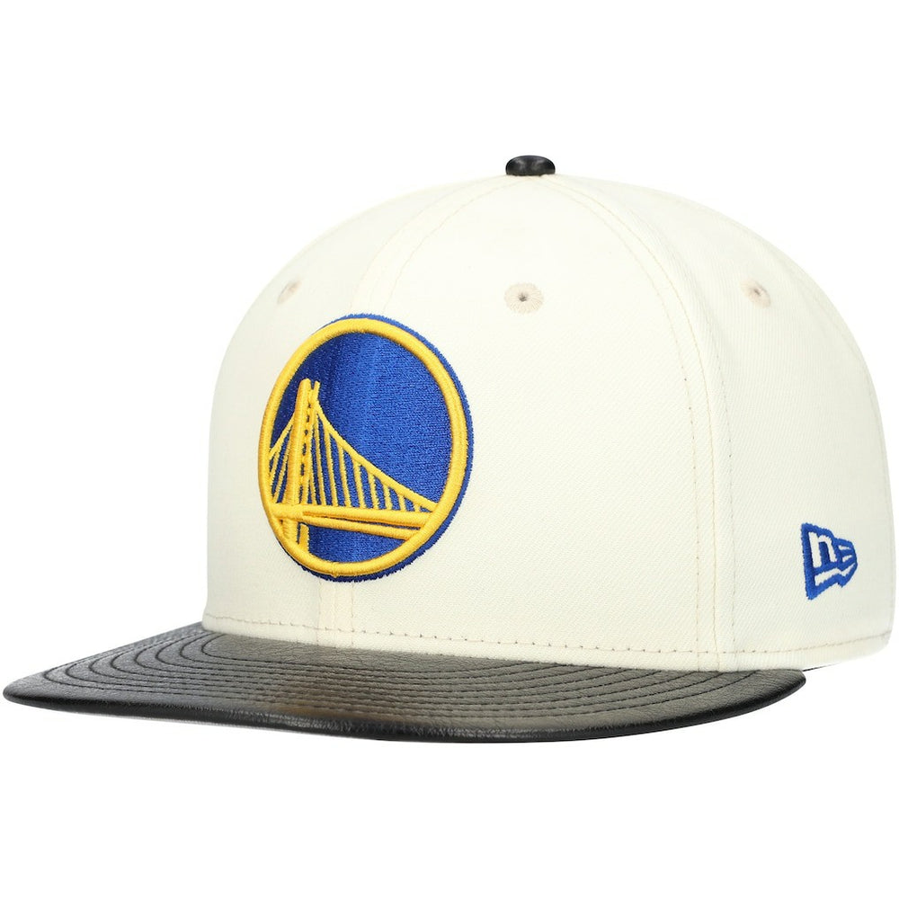 Golden State Warriors Faux Leather Visor Two-Tone 59FIFTY Fitted Hat sale - White/Black | New Era on sale