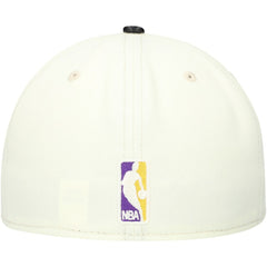 Los Angeles Lakers Faux Leather Visor Two-Tone 59FIFTY Fitted Hat - White/Black | New Era on sale