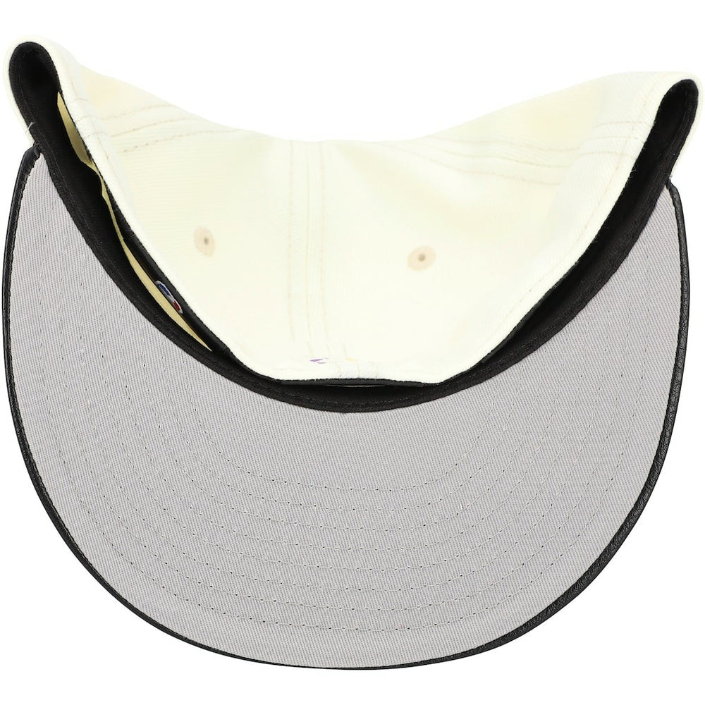 Los Angeles Lakers Faux Leather Visor Two-Tone 59FIFTY Fitted Hat - White/Black | New Era on sale