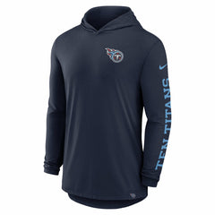 Tennessee Titans Blitz Tri-Blend Dri-FIT Long Sleeve Hoodie T-Shirt - Navy | Nike outlet