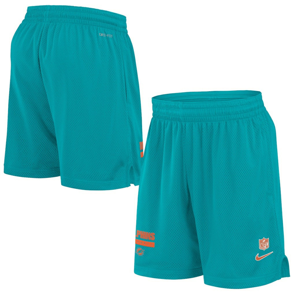 Miami Dolphins 2024 Sideline Performance Mesh Shorts - Aqua | Nike for sale
