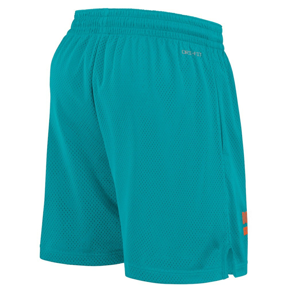 Miami Dolphins 2024 Sideline Performance Mesh Shorts - Aqua | Nike for sale