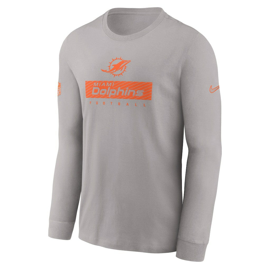 Miami Dolphins Sideline Dri-FIT Long Sleeve T-Shirt - Gray | Nike cheap