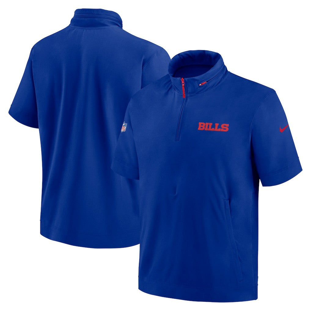 Buffalo Bills 2024 Sideline Coach Short Sleeve Half-Zip Hoodie Jacket - Royal | Nike sale