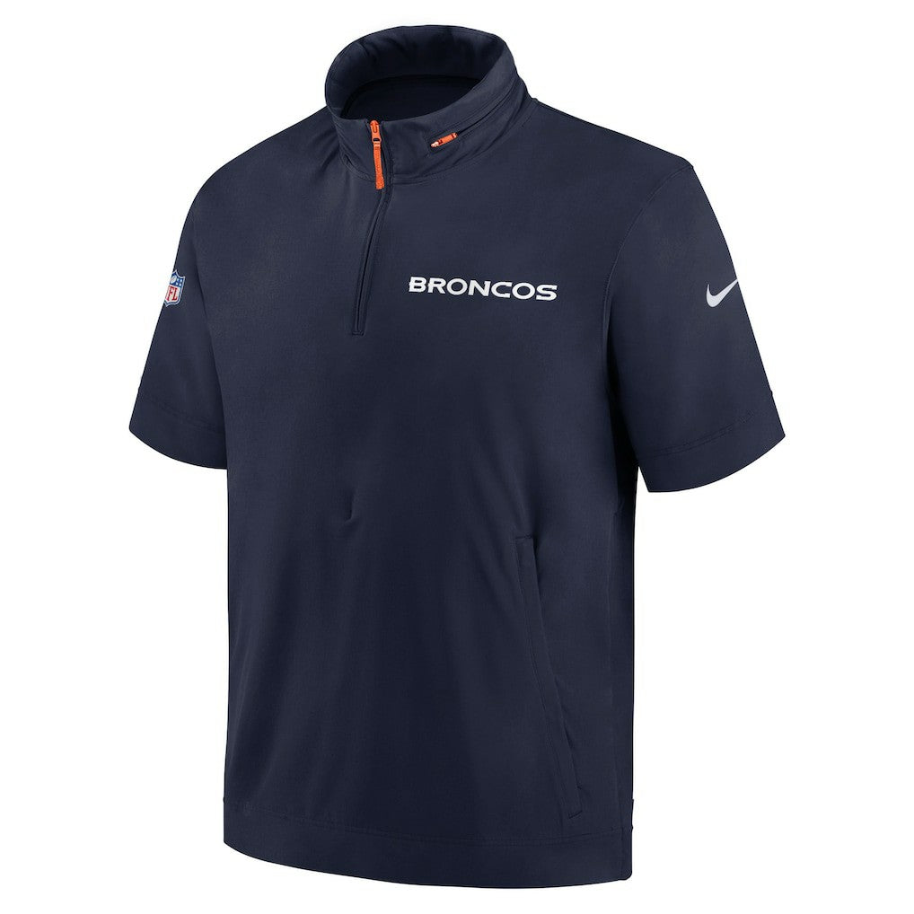 Denver Broncos 2024 Sideline Coach Short Sleeve Half-Zip Hoodie Jacket - Navy | Nike outlet