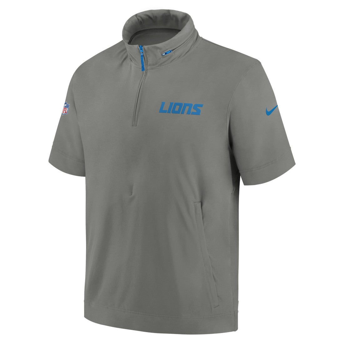 Detroit Lions 2024 Sideline Coach Short Sleeve Half-Zip Hoodie Jacket - Gray | Nike for sale