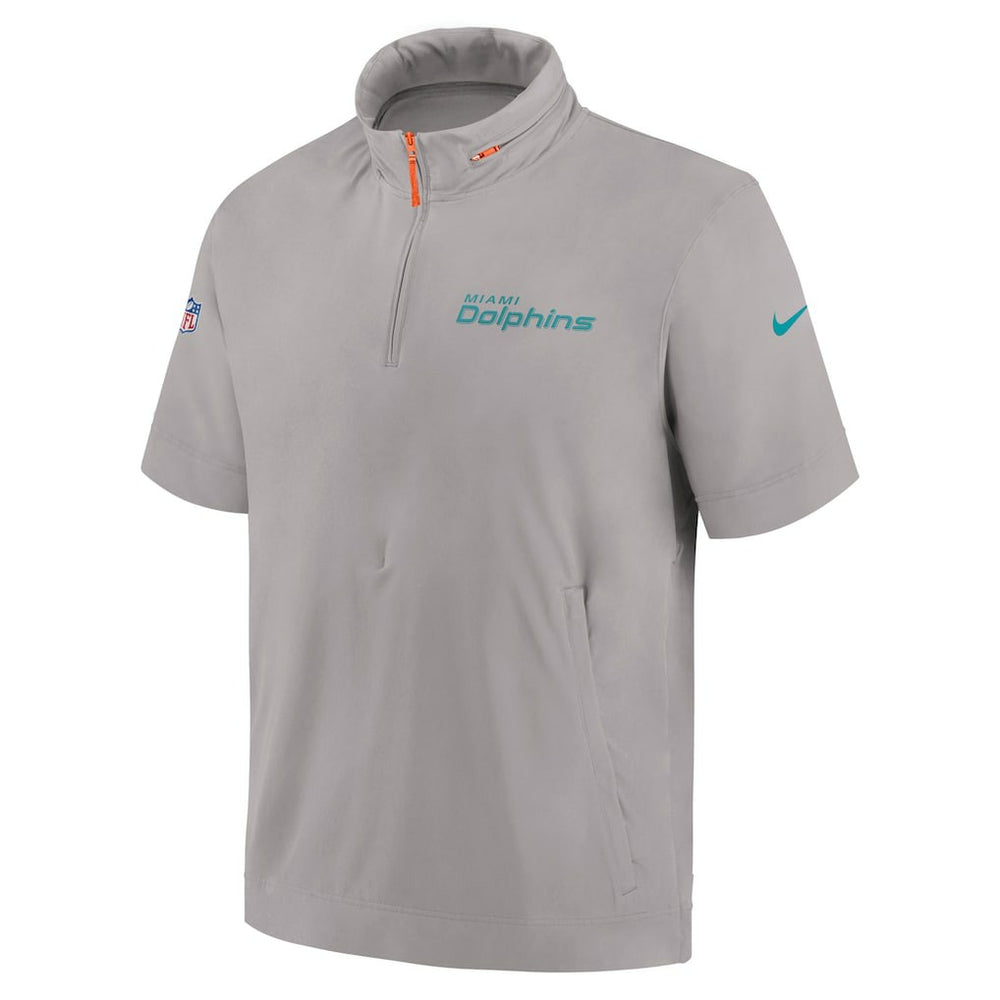 Miami Dolphins 2024 Sideline Coach Short Sleeve Half-Zip Hoodie Jacket - Gray | Nike cheap