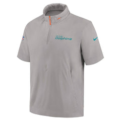 Miami Dolphins 2024 Sideline Coach Short Sleeve Half-Zip Hoodie Jacket - Gray | Nike cheap