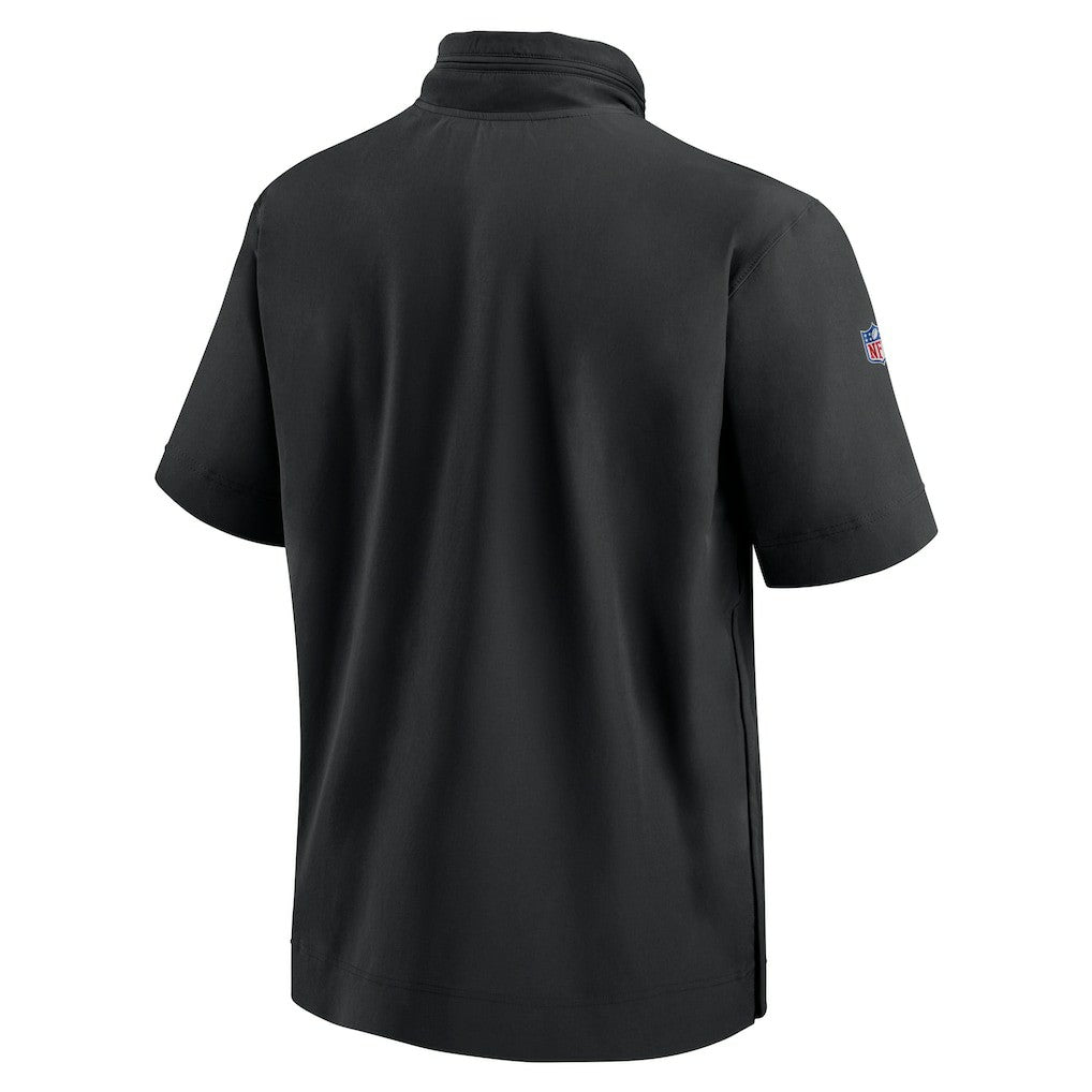 Minnesota Vikings 2024 Sideline Coach Short Sleeve Half-Zip Hoodie Jacket - Black | Nike outlet