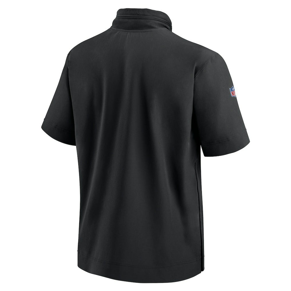 Minnesota Vikings 2024 Sideline Coach Short Sleeve Half-Zip Hoodie Jacket - Black | Nike outlet