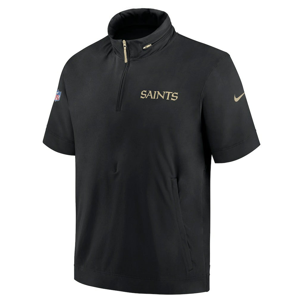 New Orleans Saints 2024 Sideline Coach Short Sleeve Half-Zip Hoodie Jacket - Black | Nike sale