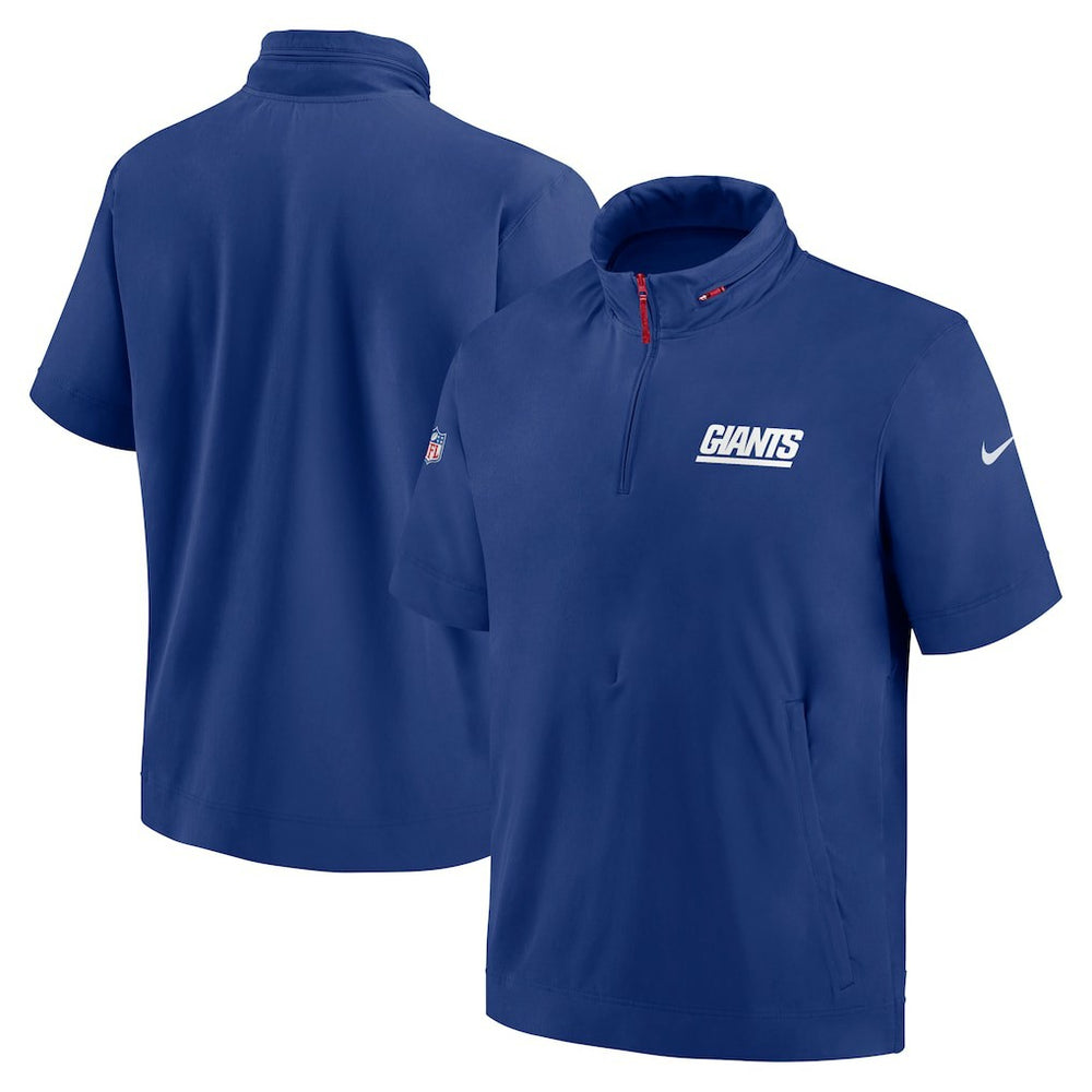 New York Giants 2024 Sideline Coach Short Sleeve Half-Zip Hoodie Jacket - Royal | Nike discount