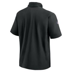 New York Jets 2024 Sideline Coach Short Sleeve Half-Zip Hoodie Jacket - Black | Nike on sale