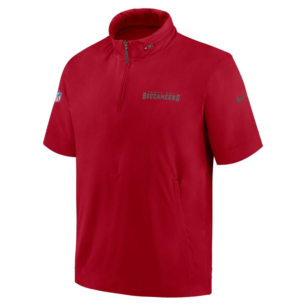 Tampa Bay Buccaneers 2024 Sideline Coach Short Sleeve Half-Zip Hoodie Jacket - Red | Nike outlet