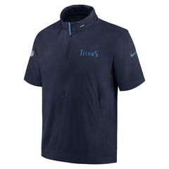 Tennessee Titans 2024 Sideline Coach Short Sleeve Half-Zip Hoodie Jacket - Navy | Nike discount