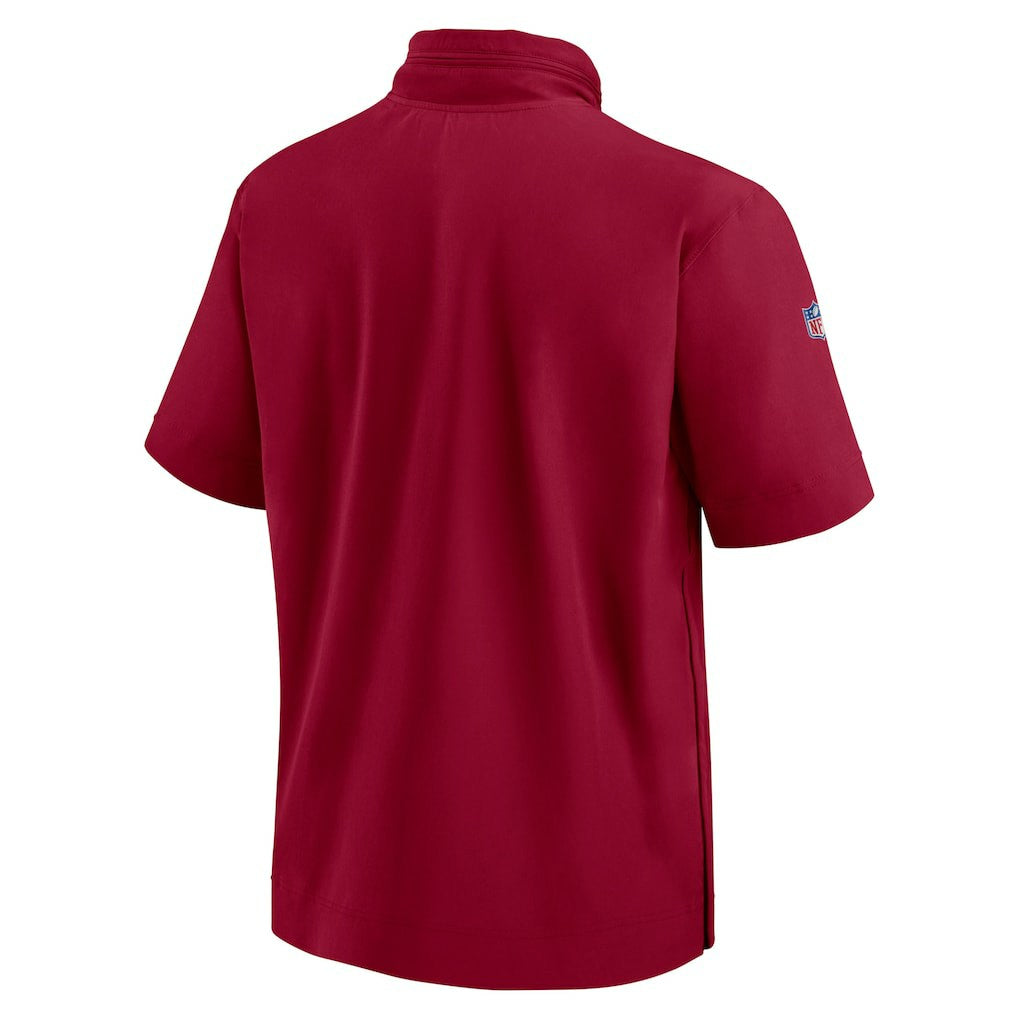 Washington Commanders 2024 Sideline Coach Short Sleeve Half-Zip Hoodie Jacket - Burgundy | Nike on sale