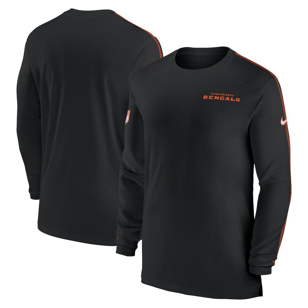 Cincinnati Bengals Sideline Coach UV Performance Long Sleeve T-Shirt - Black | Nike for sale