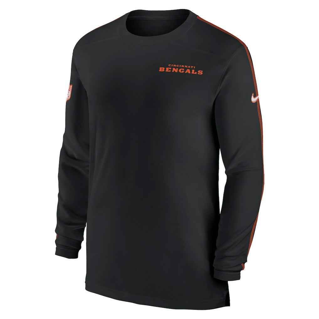 Cincinnati Bengals Sideline Coach UV Performance Long Sleeve T-Shirt - Black | Nike for sale