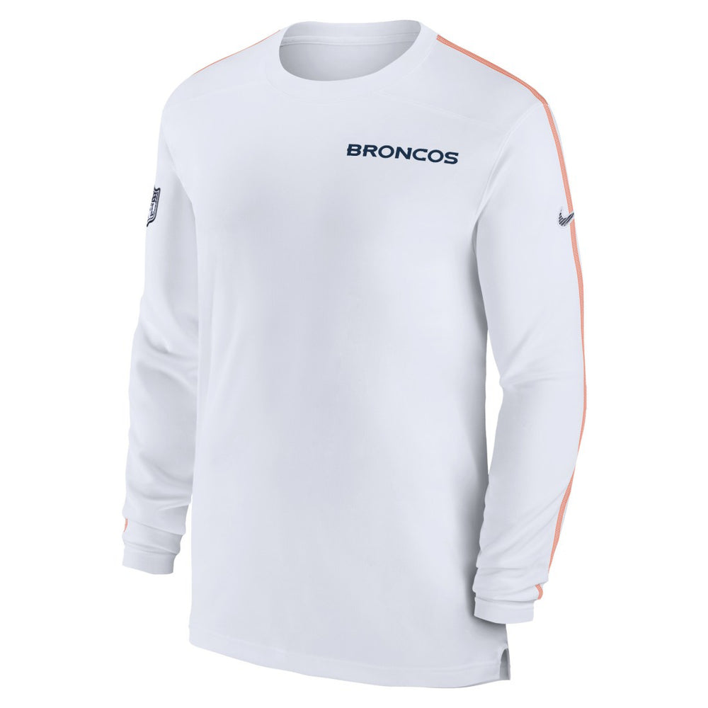 Denver Broncos Sideline Coach UV Performance Long Sleeve T-Shirt - White | Nike on sale