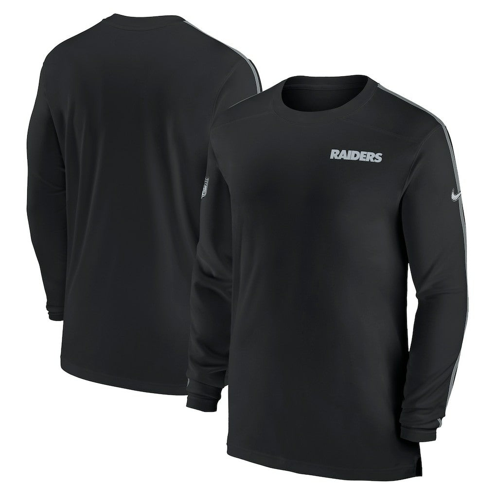 Las Vegas Raiders Sideline Coach UV Performance Long Sleeve T-Shirt - Black | Nike for sale