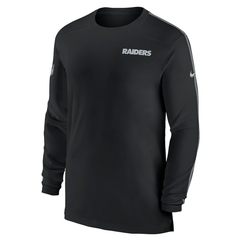 Las Vegas Raiders Sideline Coach UV Performance Long Sleeve T-Shirt - Black | Nike for sale