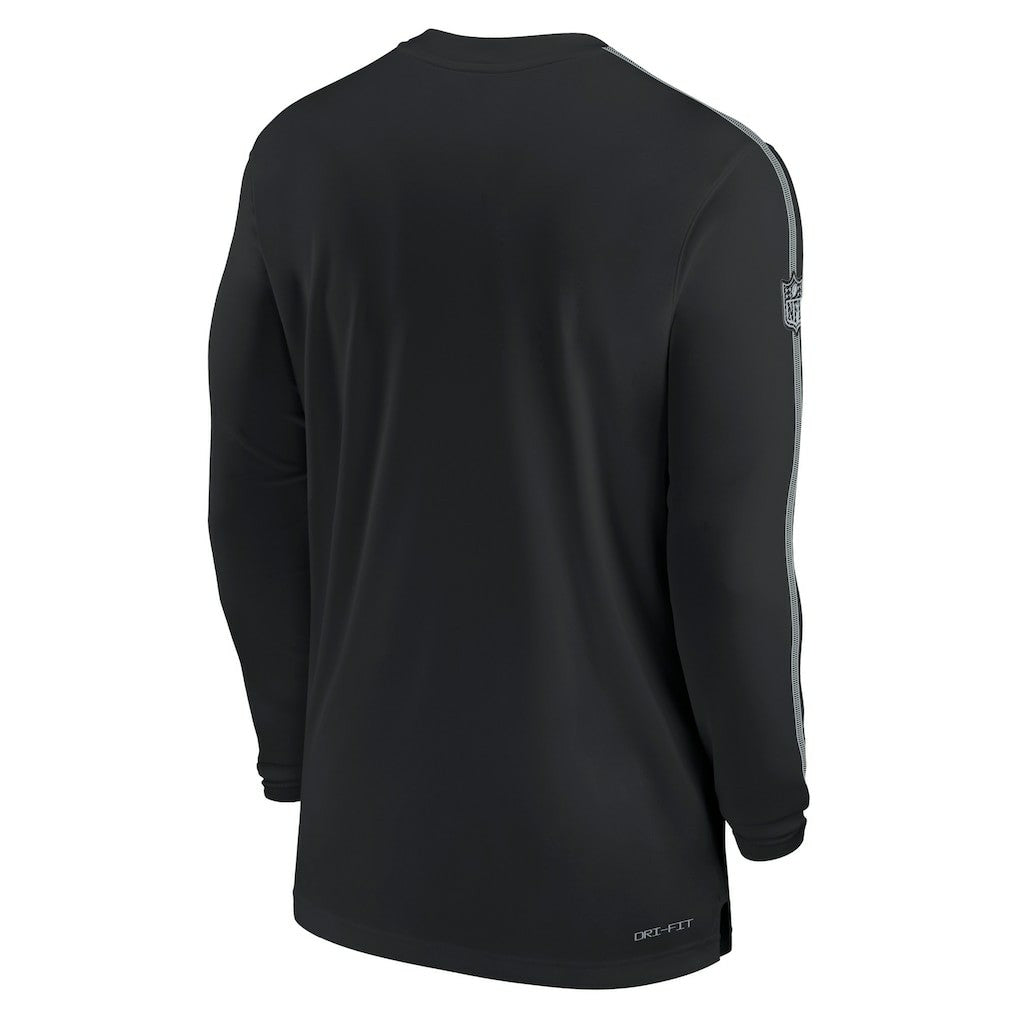 Las Vegas Raiders Sideline Coach UV Performance Long Sleeve T-Shirt - Black | Nike for sale